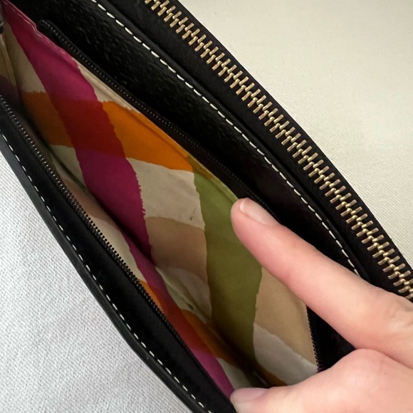 Kate Spade -Black Leather Wristlet Wallet - Picture 3 of 7